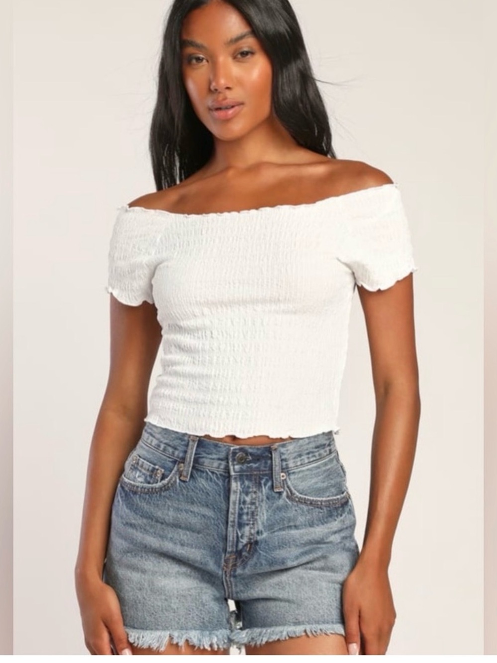 Pistola nova faded medium wash distressed high waisted denim shorts 30